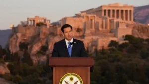 Μάρκο Ρούμπιο στην Αθήνα: Η ομιλία με φόντο την Ακρόπολη και τα σενάρια για το 2028